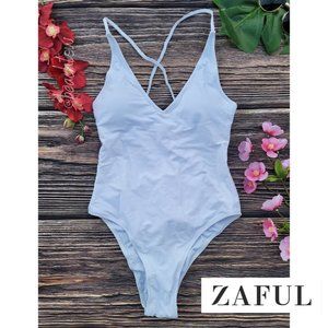Zaful One Piece White Swimsuit